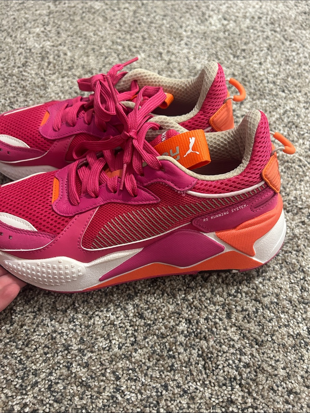 Puma Pink and Orange Chunky Runner Sneakers - Picture 7 of 8